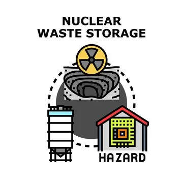 Nuclear waste storage facility underground hazard vector Illustrazione stock