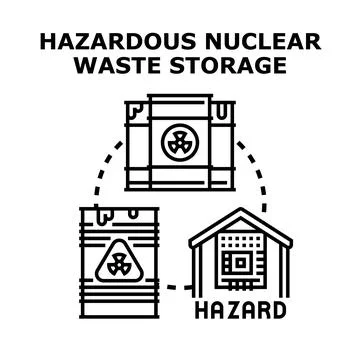 Nuclear waste storage hazard and radiation danger concept Stock Illustration
