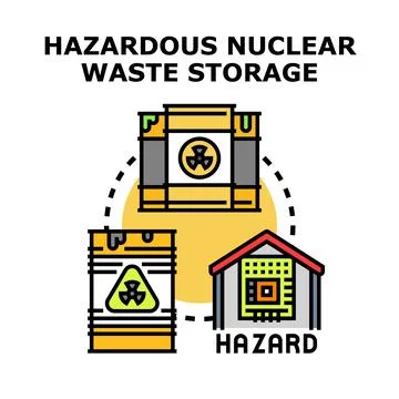 Nuclear waste storage hazard and radiation danger concept Stock Illustration