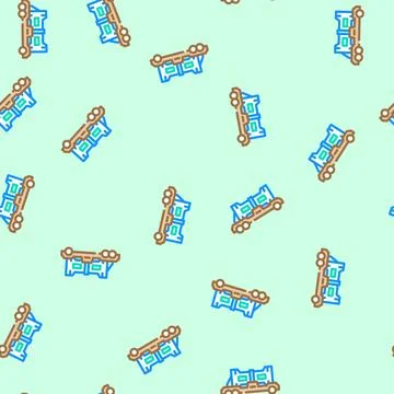 Nuclear waste transportation energy vector seamless pattern 스톡 일러스트