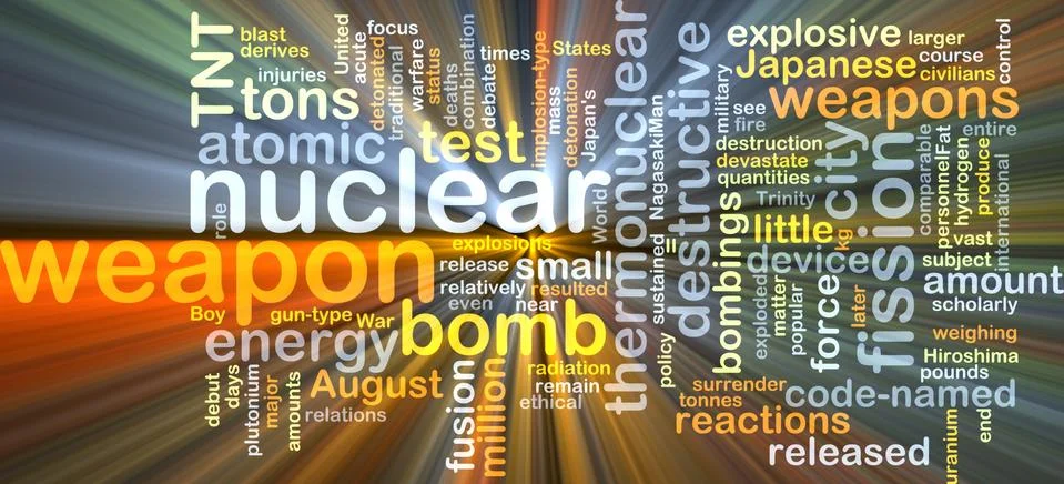 Nuclear weapon background concept glowing Stock Illustration