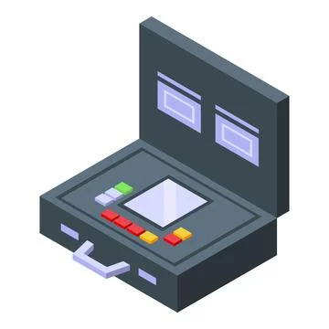 Nuclear weapon case icon isometric vector. Army gun battle Stock Illustration