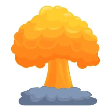 Nuclear weapon explosion icon cartoon vector. City war Stock Illustration