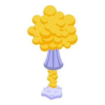 Nuclear weapon explosion icon isometric vector. City war Illustrazione stock