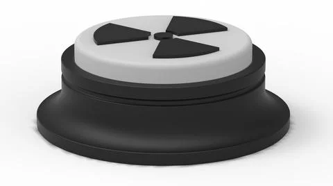 Nuclear white button isolated 3d illustration render Illustrazione stock