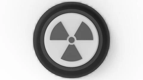 Nuclear white button isolated 3d illustration render 스톡 일러스트