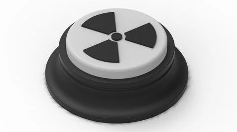 Nuclear white button isolated 3d illustration render イラスト素材
