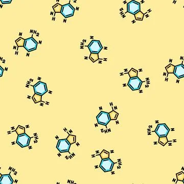 Nucleic acid bases biochemistry vector seamless pattern 스톡 일러스트