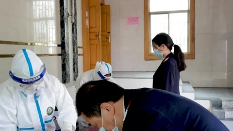 Nucleic acid detection for the COVID-19 virus Stock Footage 184201125