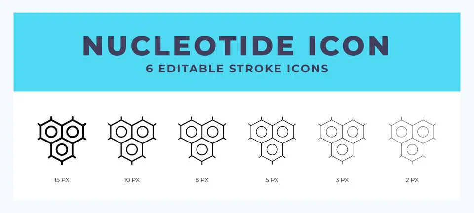 Nucleotide icon vector illustration. With editable stroke for web. App and .. Illustrazione stock