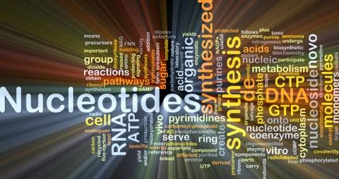 Nucleotides background concept glowing Stock Illustration