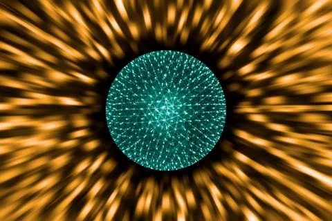 Nucleus of Atom Ball or Nuclear Explode Ray radiation light science concept. 스톡 일러스트