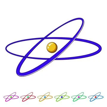 Nucleus atom cartoon vector graphic Illustrazione stock