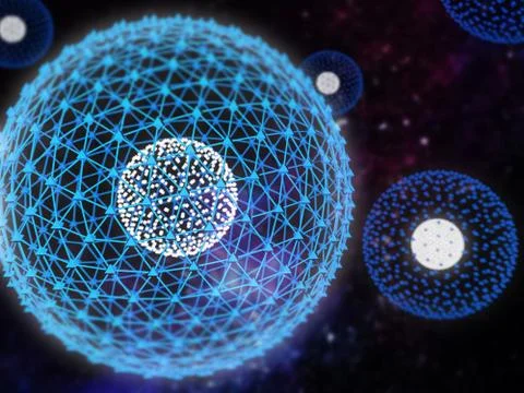 Nucleus of Atom Nuclear explode ray radiation light science abstract blur b.. 스톡 일러스트