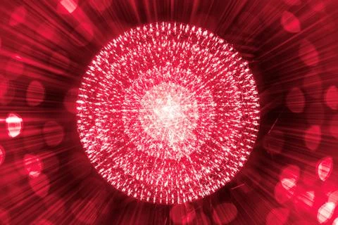 Nucleus of Atom Nuclear explode ray radiation light science abstract blur b.. Stock Photos