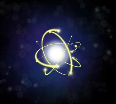 The nucleus of an atom surrounded by electrons Stock Illustration