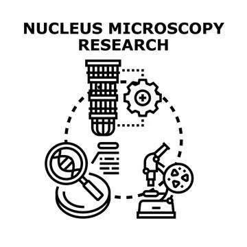 Nucleus microscopy research science discovering dna structure Stock Illustration
