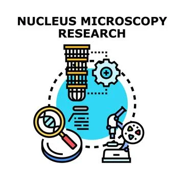 Nucleus microscopy research science discovering dna structure Stock Illustration