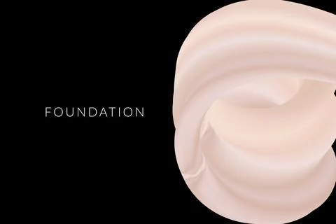 Nude and Black Makeup Foundation Background Illustration. Beige Smudge in M.. Stock Illustration