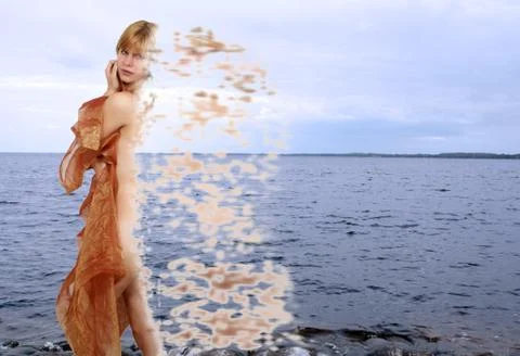 Nude blonde particles Stock Illustration