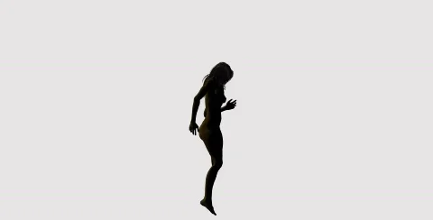 Nude dances in shadow alpha channel Stock Footage 98515