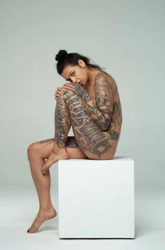 Nude girl Stockfoto's