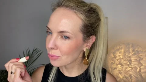 Nude Matte Lipstick Look Stock Footage 314082426