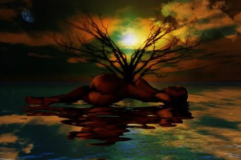 Nude recliniing Stock Illustration
