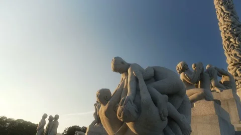 Nude Statues by The Monolith Stock Footage 94327734