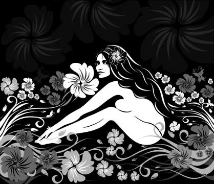 Nude vector girl Stock Illustration