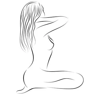 Nude Woman Vector Stock Illustration