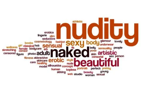 Nudity word cloud concept Illustrazione stock