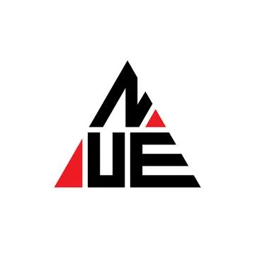 NUE triangle letter logo design with triangle shape. NUE triangle logo desi.. Stock Illustration