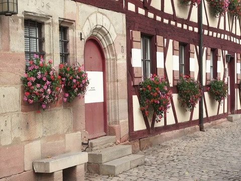 Nuernberg. Door and windows. Video stock 72405042