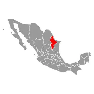Nuevo Len of Mexico map shape, travel web concept icon vector illustration Stock Illustration