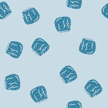 Nugget chicken fried glyph vector seamless pattern Stock Illustration