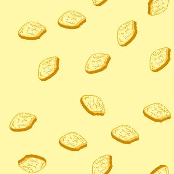 Nugget chicken fried isometric icon seamless pattern Stock Illustration