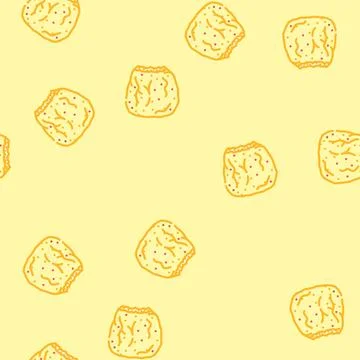 Nugget chicken fried vector seamless pattern Stock Illustration