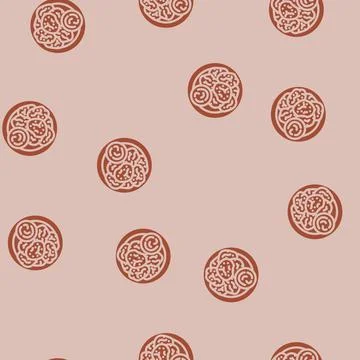 Nugget fried chicken glyph vector seamless pattern Stock Illustration
