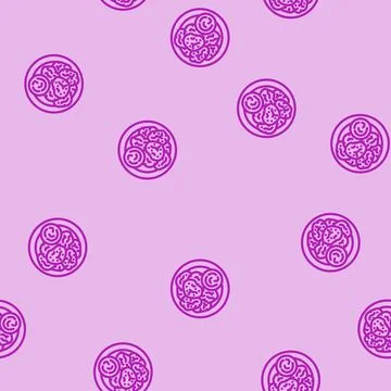 Nugget fried chicken line vector seamless pattern Stock Illustration