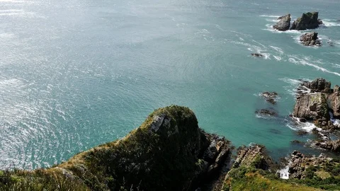 Nugget Point lighthouse, the Catlins, South Island, New Zealand. 動画素材 125456412