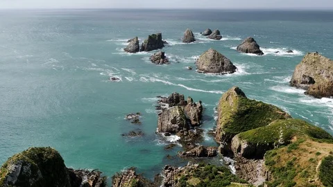 Nugget Point lighthouse, the Catlins, South Island, New Zealand. 動画素材 125456416