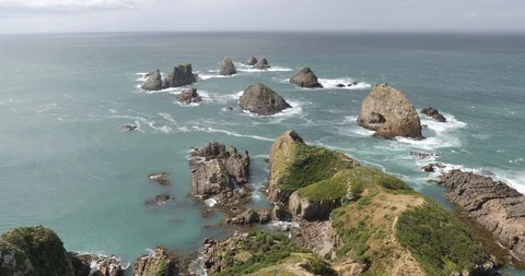 Nugget Point lighthouse, the Catlins, South Island, New Zealand. 動画素材 125456467