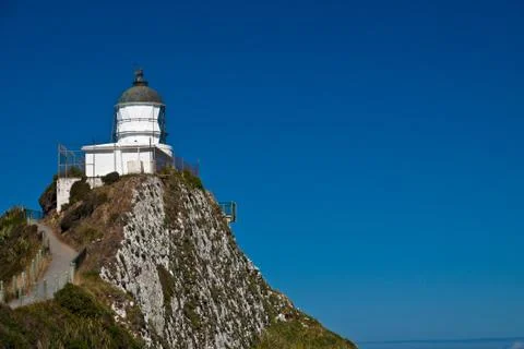 Nugget point lighthouse Stock Photos