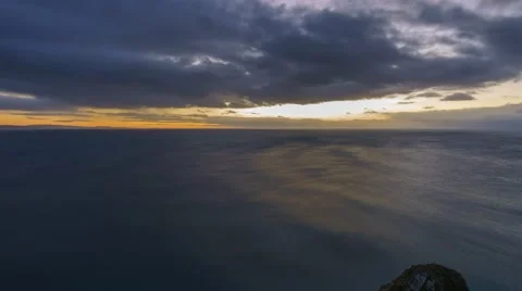 Nugget Point Sunrise, Time Lapse Pan Right Stock-Footage 63889733