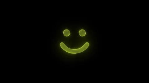 Nui face stroke icon glowing neon animation Stock Footage 289449626