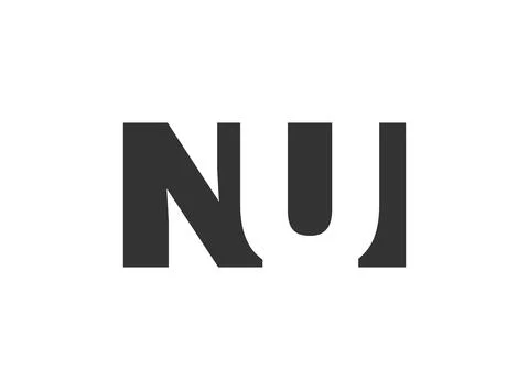 NUI logo design. Initial letter N U I bold font style for tech startups, co.. Stock Illustration