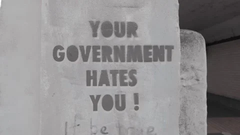 Nuisance, illegal graffiti. Your government hates you. Hull.UK 6.7.2025 Stock Footage 319472978