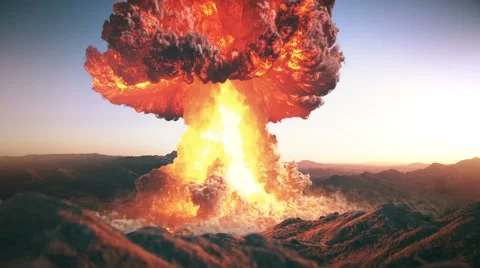 Nuke atomic bomb explosion Stock Footage