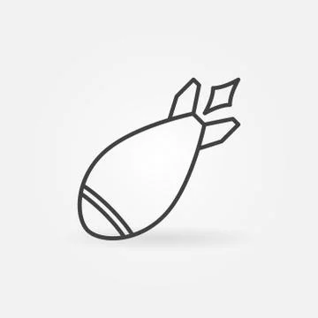 Nuke outline icon - vector nuclear weapon outline symbol Stock Illustration